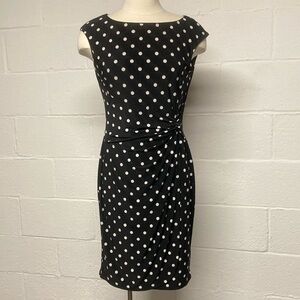NWT LAUREN Ralph Lauren Black Polka Dot Dress